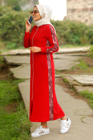Rouge - Nayla Collection - Abaya Turque Hijab 3002K - Thumbnail