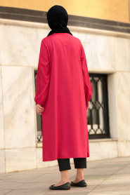 Rouge-Nayla Collection - Manteau Hijab 40340K - Thumbnail