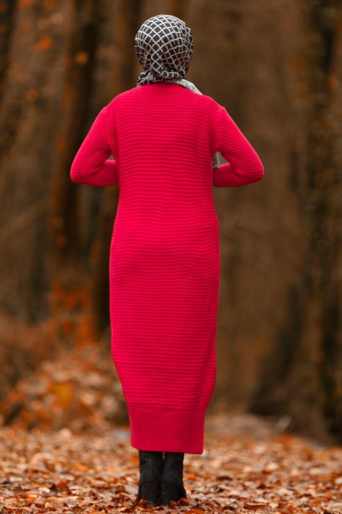 Rouge - Nayla Collection - Robe En Tricot Hijab 2111K - 2