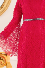 Rouge - Nayla Collection - Robes de Soirée 100406K - Thumbnail