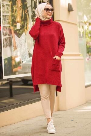 Rouge - Neva Style - Pull En Maille Hijab - 15679K - 1