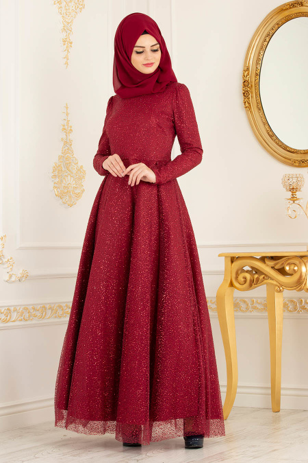 Rouge - Tesettürlü Abiye Elbise - Robes de Soirée 36501K