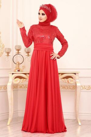 Rouge-Tuay - Robe de Soirée Hijab 2389BR - 1