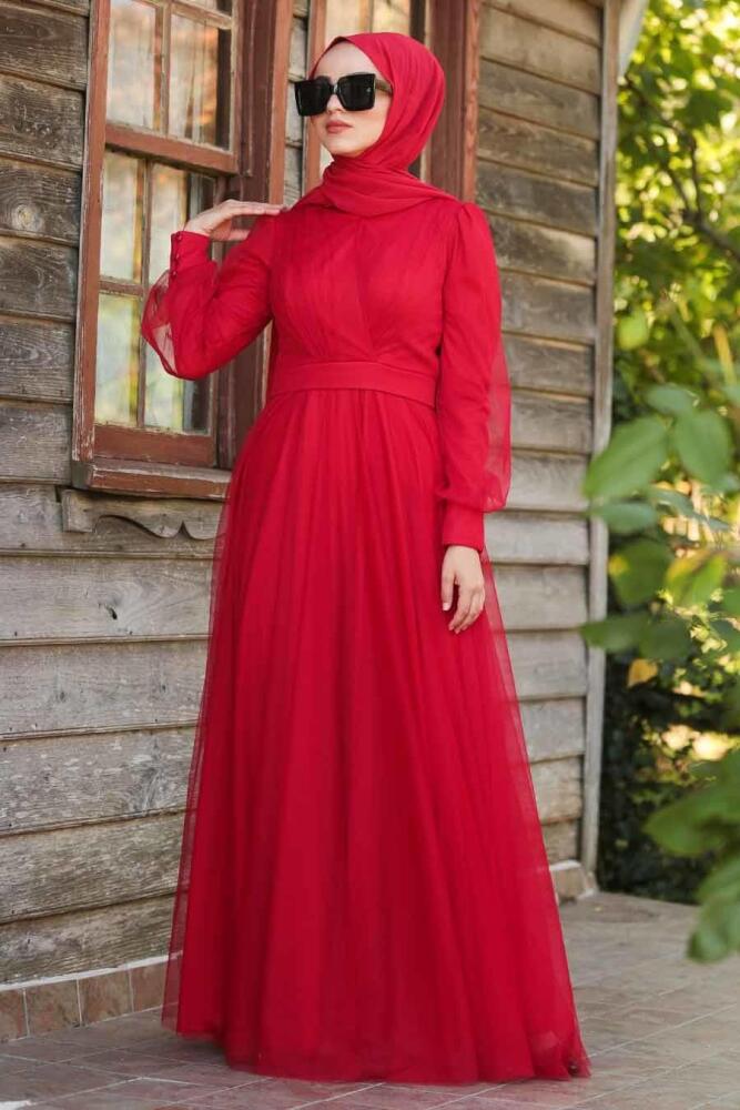 Rouge - Tuay - Robe de Soirée Hijab - 30631K - 1