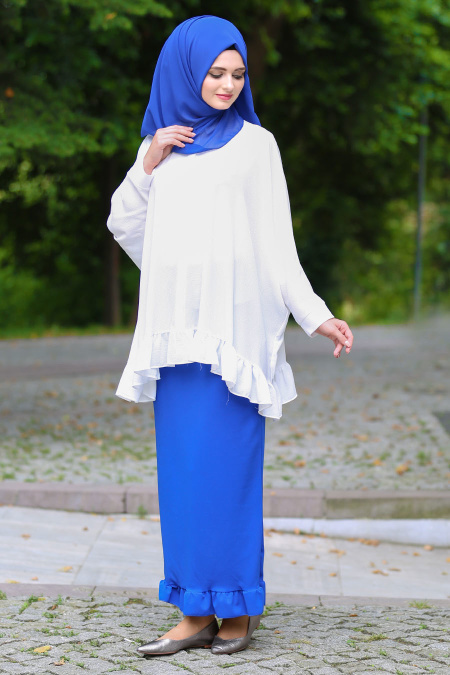 Royal Blue Hijab Skirt 709SX