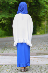 Royal Blue Hijab Skirt 709SX - Thumbnail