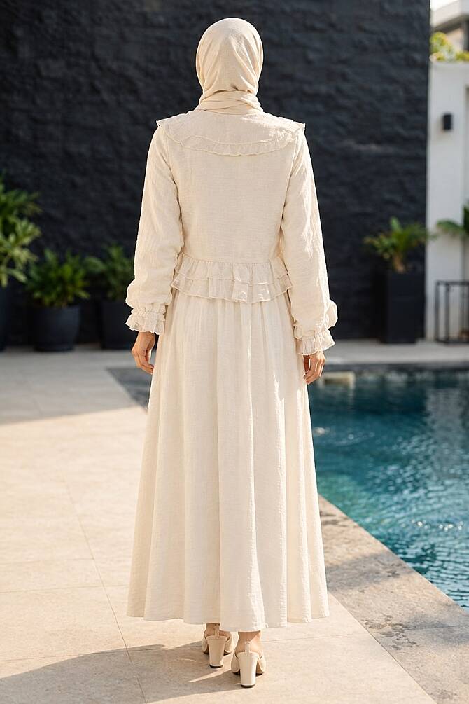 Ruffled Stone Modest Shirt-and-Skirt Set 1397TAS - 2