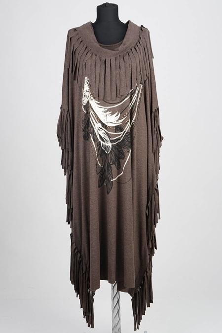 S-VUP - Asimetrik Kesim Kahverengi Tunik - 1