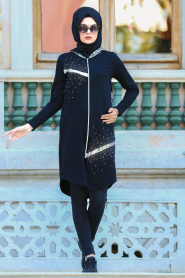 S-VUP - Black Hijab Coat 3882S - Thumbnail