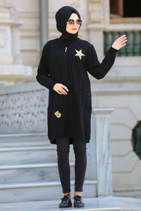 S-VUP - Black Hijab Coat 39880S