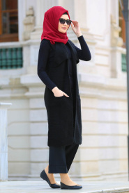 S-VUP - Black Hijab Trico Vest 40410S - Thumbnail