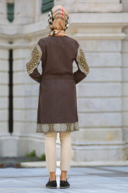 S-VUP - Brown Hijab Coat 3905KH - Thumbnail