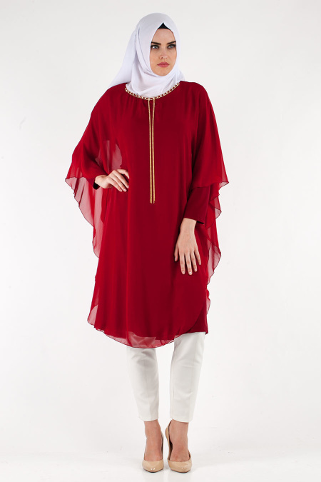 S-VUP - Claret Red Hijab Tunic 101BR