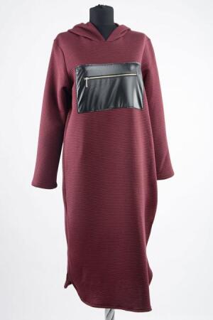 S-VUP - Claret Red Hijab Tunic 7402BR - Thumbnail