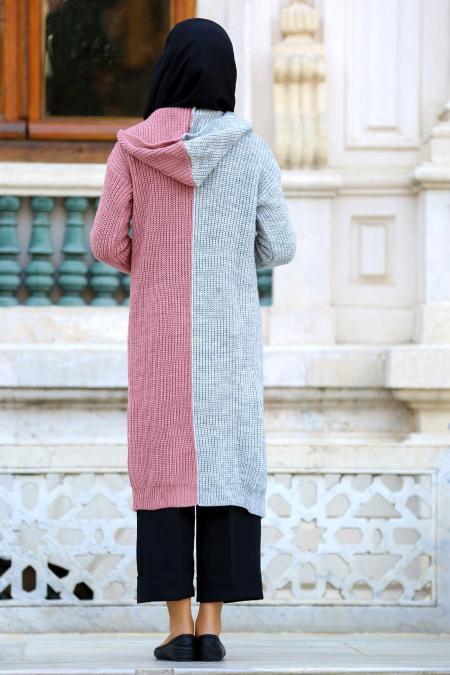 S-VUP - Dusty Rose Hijab Trico Cardigan 42720GK - 2