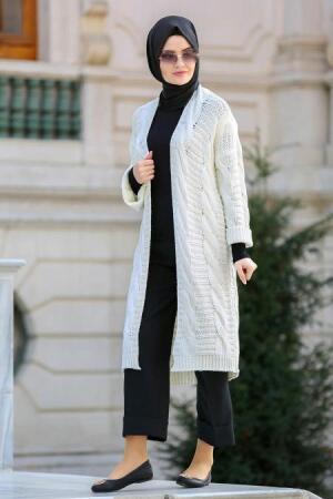 S-VUP - Ecru Hijab Cardigan 4292E - 1