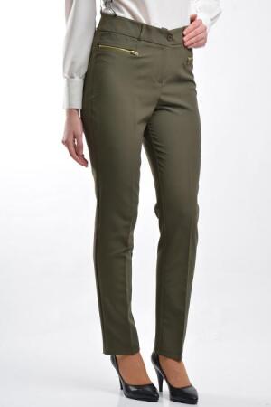 S-VUP - Fermuar Detaylı Haki Pantolon - S-VUP