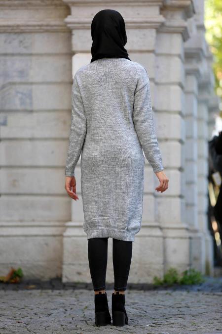 S-VUP - Grey Hijab Trico Cardigan 41850GR - 2