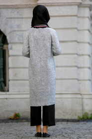 S-VUP - Grey Hijab Trico Cardigan 4279GR - Thumbnail