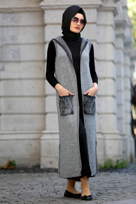 S-VUP - Grey Hijab Vest 61160GR