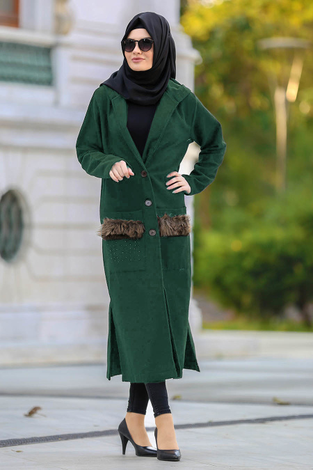 S-VUP - Khaki Hijab Coat 40083HK
