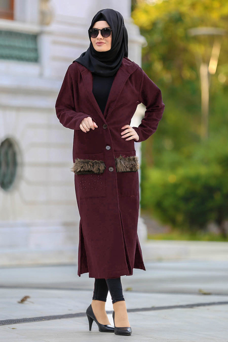 S-VUP - Mahogany Hijab Coat 40083BR
