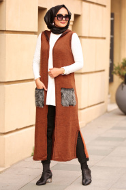 S-VUP - Yellowish Brown Hijab Vest 61160TB - Thumbnail