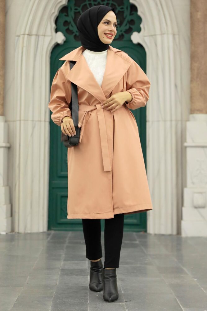 Salmon Pink Hijab Coat 5829SMN - 2