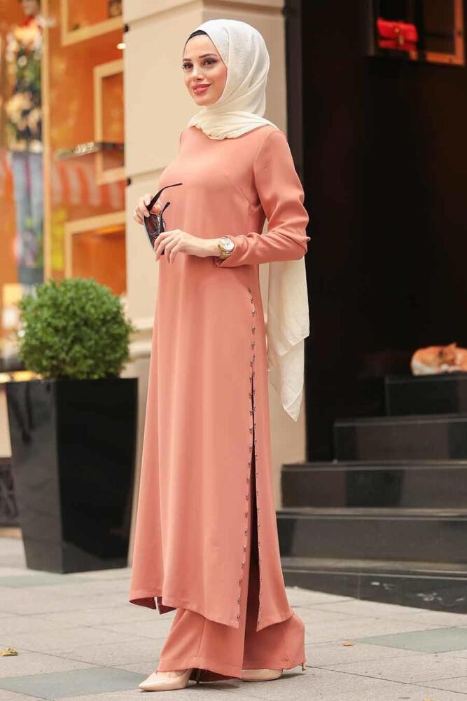 Salmon Pink Hijab Dual Suit 30050SMN - 1