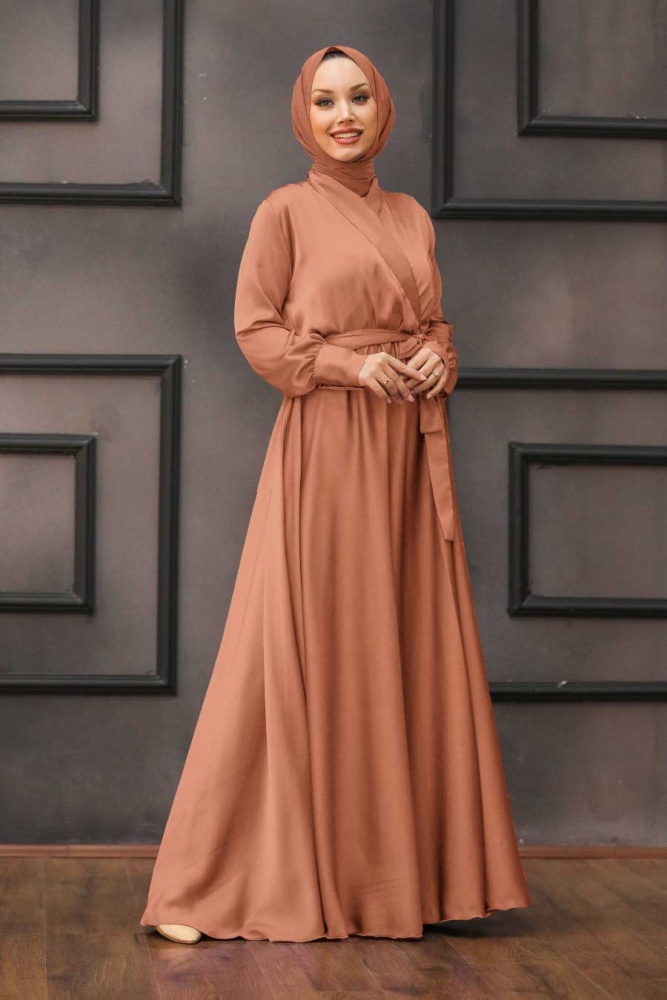 Neva Style - Stylish Salmon Pink Muslim Prom Dress 1418SMN - 1