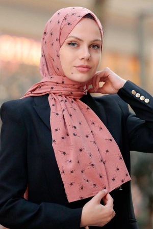 Salmon Pink Hijab Shawl 5096SMN - 1