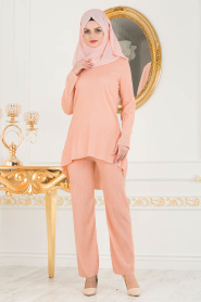 Salmon Pink Hijab Suit 2316SMN - Thumbnail