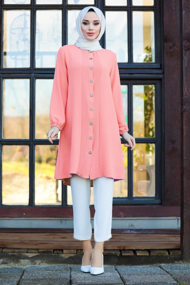 Salmon Pink Hijab Tunic 12950SMN - 1