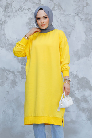 Sarı Tesettür Tunik 30645SR - 1