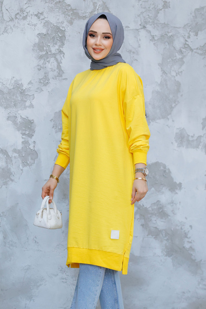 Sarı Tesettür Tunik 30645SR - 2