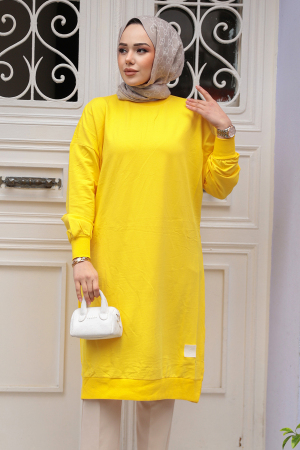 Sarı Tesettür Tunik 30645SR - 1