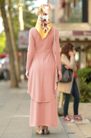 Saumon- Nayla Collection - combination hijab 10280SMN - Thumbnail