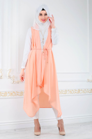 Saumon - Nayla Collection - Combination Hijab 5052SMN - Thumbnail