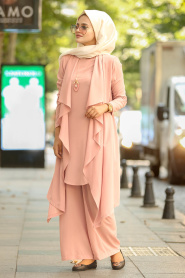 Saumon - Nayla Collection Combination Hijab 51131SMN - Thumbnail