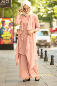 Saumon - Nayla Collection Combination Hijab 51131SMN - Thumbnail