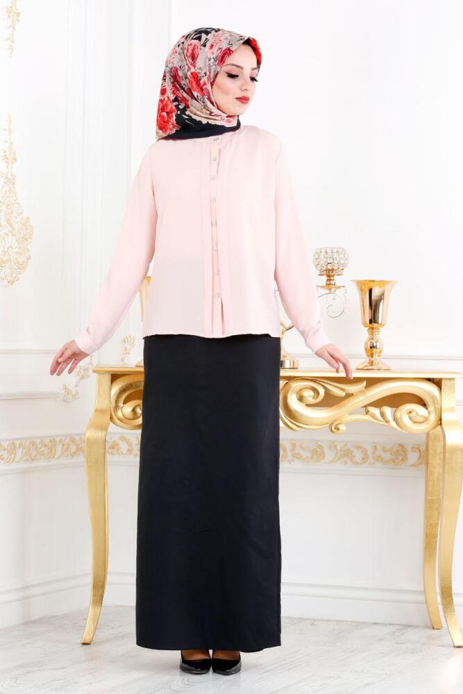 Saumon- Nayla Collection - Hijab Chemisier 211SMN - 1