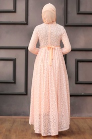 Saumon - Nayla Collection - Robe de Soirée Hijab 41160SMN - Thumbnail