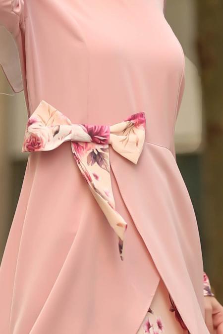 Saumon - Nayla Collection - Robe Hijab 100386SMN - 4