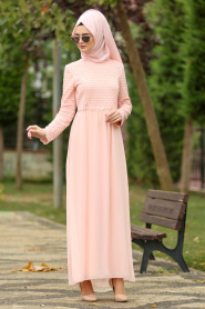 Saumon- Nayla Collection - Robe Hijab 100420SMN - Thumbnail