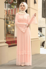 Saumon - Nayla Collection Robe Hijab 100421SMN - Thumbnail