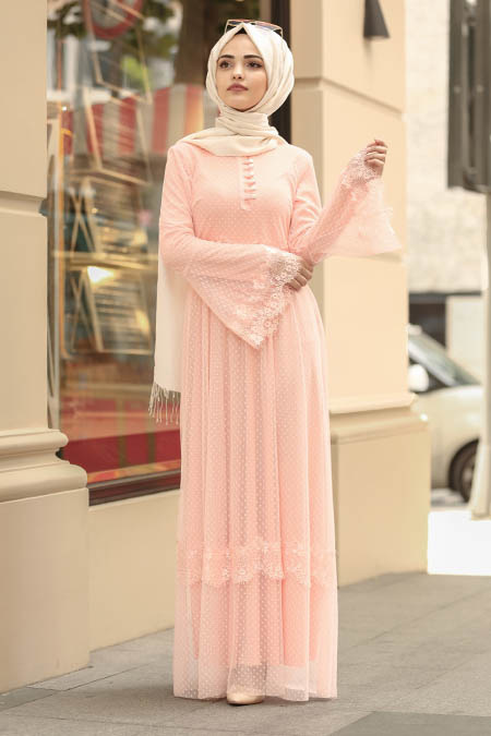 Saumon - Nayla Collection Robe Hijab 100421SMN