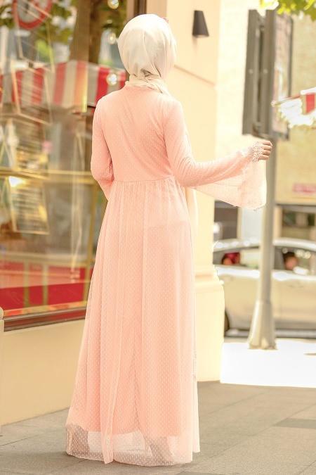 Saumon - Nayla Collection Robe Hijab 100421SMN - 2