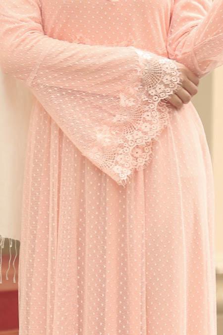 Saumon - Nayla Collection Robe Hijab 100421SMN - 3