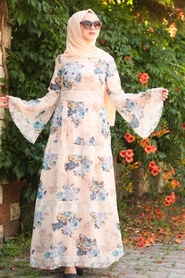 Saumon - Nayla Collection - Robe Hijab 100427SMN - Thumbnail