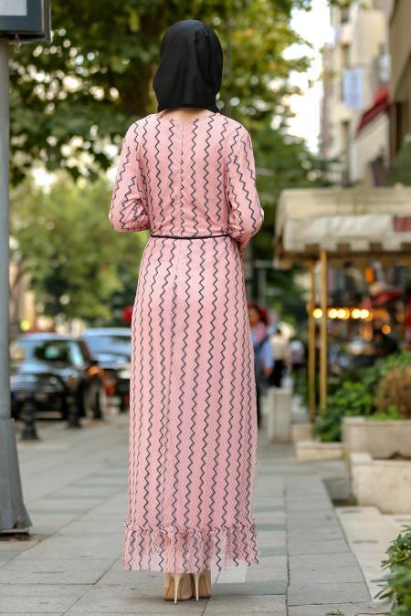 Saumon - Nayla Collection - Robe Hijab 100430SMN - 3